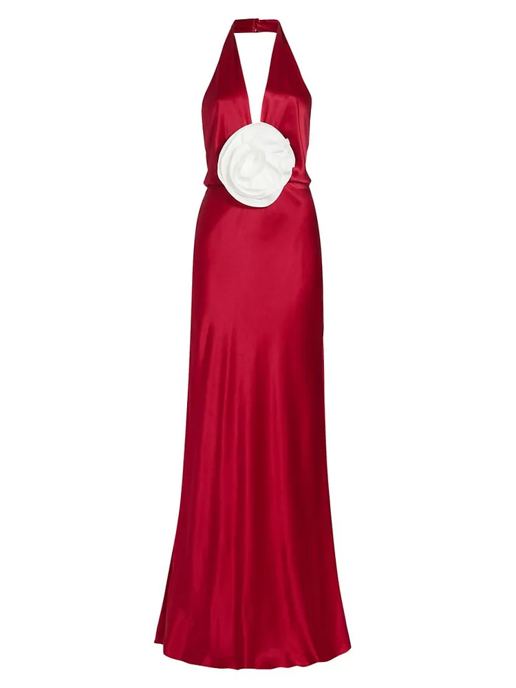 Grayson Rosette Halter Gown