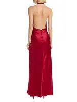 Grayson Rosette Halter Gown