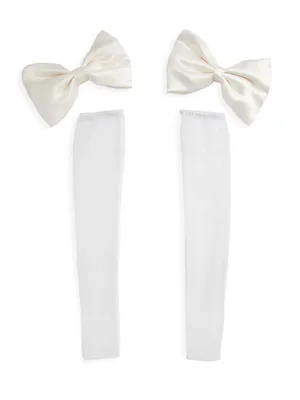 Tulle Sleeves & Silk Bows Set