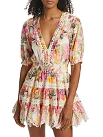 Floral-Embroidered Minidress