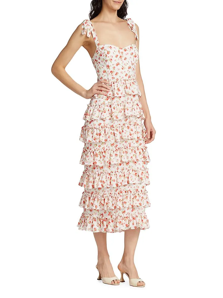 Floral Tiered Midi-Dress