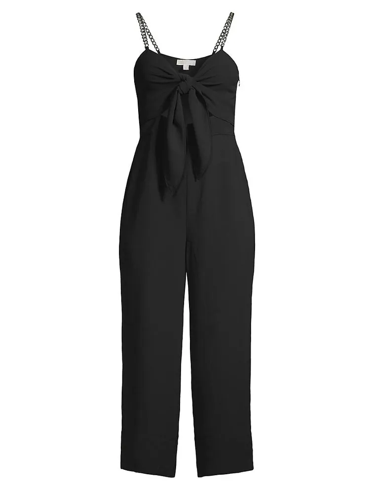 Cropped Tie-Front Jumpsuit