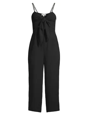 Cropped Tie-Front Jumpsuit