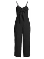 Cropped Tie-Front Jumpsuit