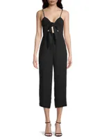 Cropped Tie-Front Jumpsuit