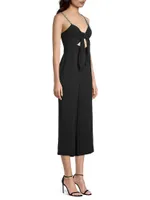 Cropped Tie-Front Jumpsuit