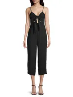 Cropped Tie-Front Jumpsuit