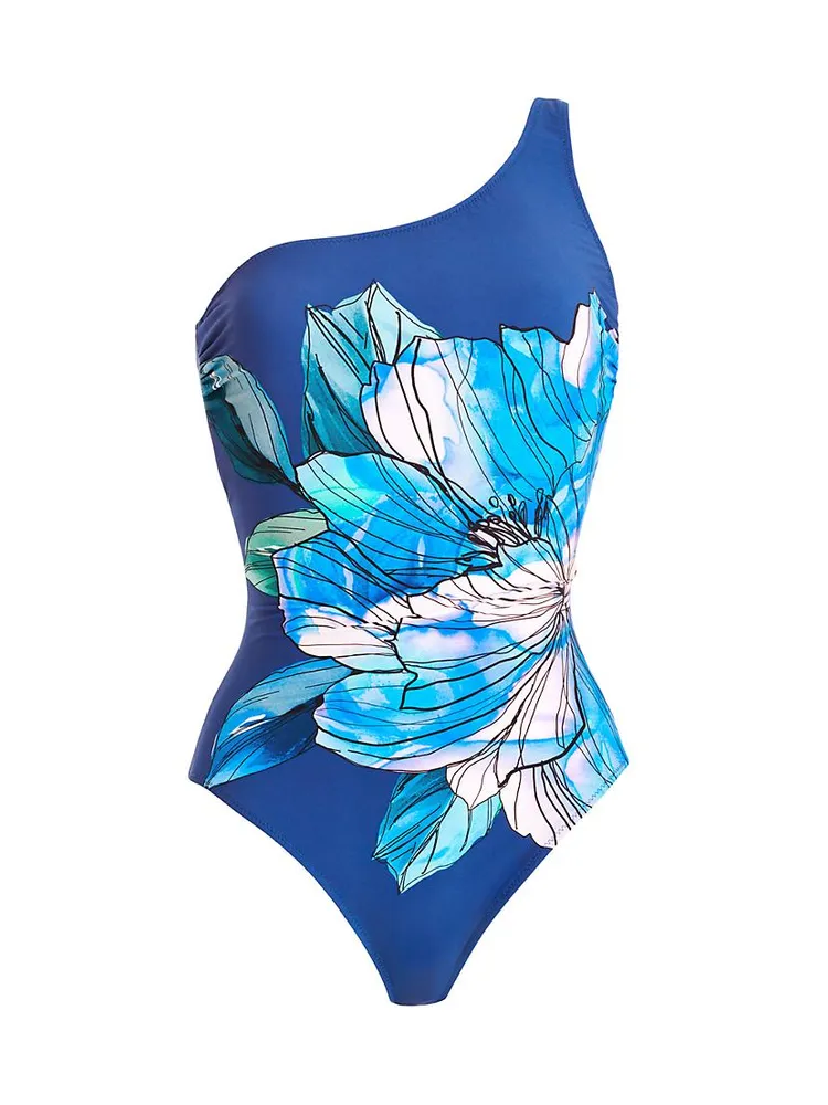 Wild Flower One-Shoulder One-Piece Swimsuit