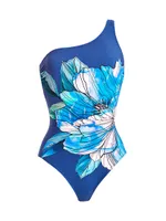 Wild Flower One-Shoulder One-Piece Swimsuit