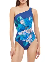 Wild Flower One-Shoulder One-Piece Swimsuit