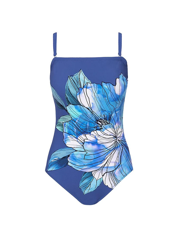 Wild Flower Bandeau One-Piece Swimsuit