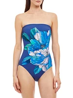 Wild Flower Bandeau One-Piece Swimsuit