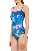 Wild Flower Bandeau One-Piece Swimsuit