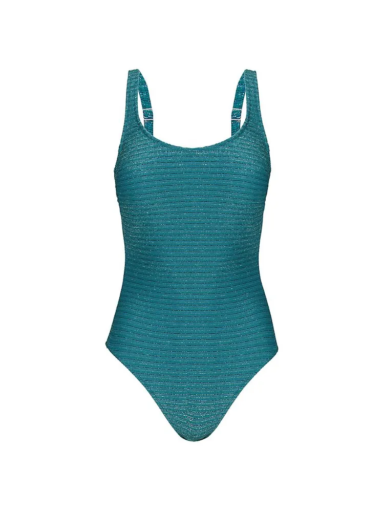 Martini Rib-Knit One-Piece Swimsuit