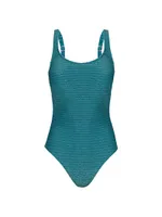 Martini Rib-Knit One-Piece Swimsuit