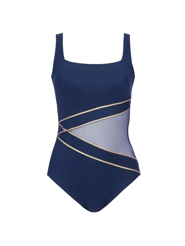 Onyx Squareneck One-Piece Swimsuit