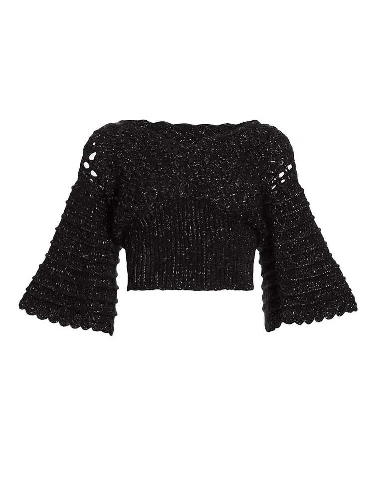 Femininity Crochet Crop Sweater