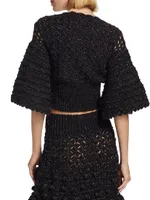 Femininity Crochet Crop Sweater