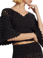 Femininity Crochet Crop Sweater