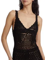 Femininity Crochet Open-Knit Tank