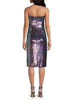 Sequined Strapless Midi-Dress