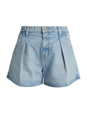 Josie Pleated Denim Shorts