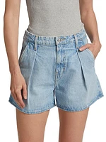 Josie Pleated Denim Shorts