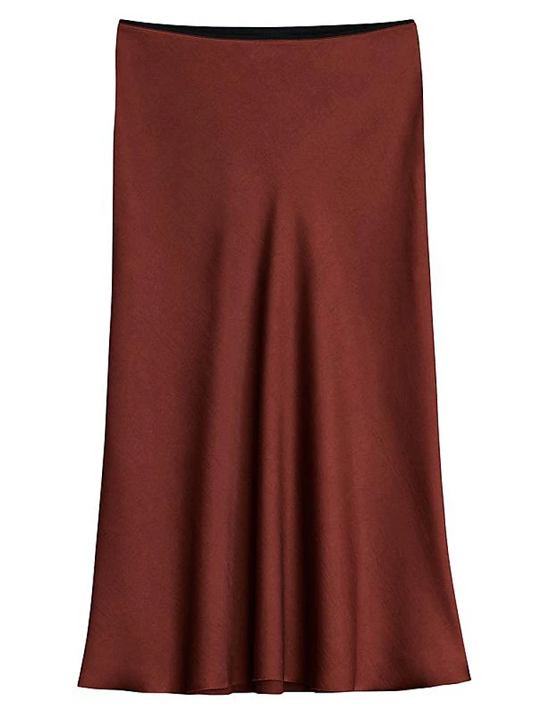 Jaci Satin Slip Midi-Skirt