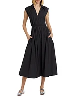 Soraya Sleeveless Poplin Midi-Dress