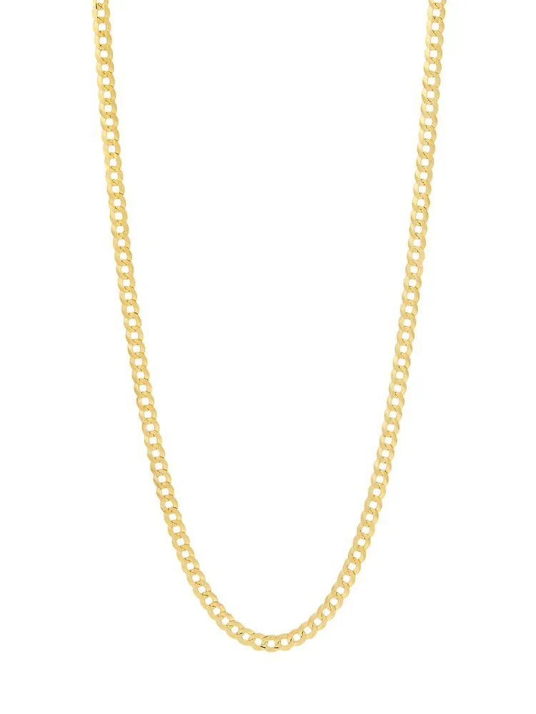 14K Yellow Gold Curb Chain Necklace