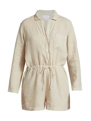 Ruth Linen Long-Sleeve Romper