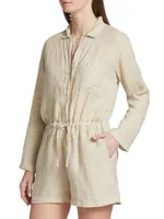 Ruth Linen Long-Sleeve Romper