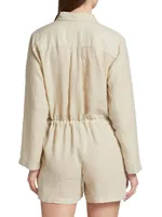 Ruth Linen Long-Sleeve Romper