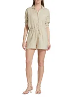 Ruth Linen Long-Sleeve Romper