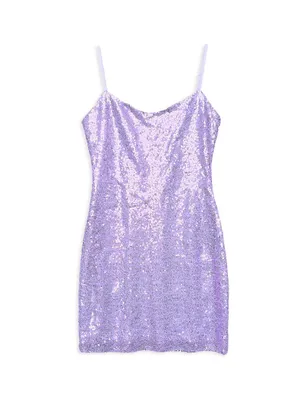 Girl's Sequin Fitted Mini Dress