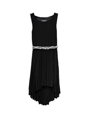 Little Girl's & Pleated High-Low Dress