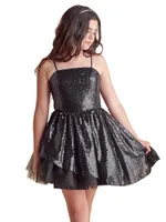 Girl's Peek-a-Boo Sequin Party Dress