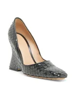 Comet 100MM Intrecciato Leather Wedge Pumps