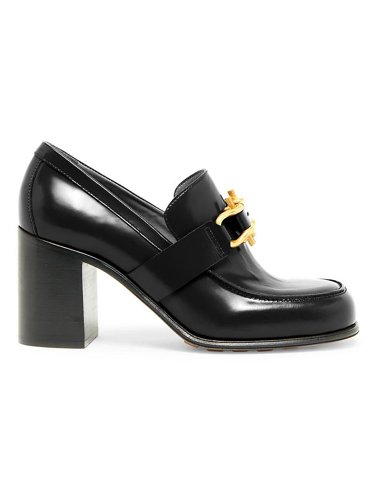 70MM Leather Loafer Pumps