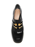 70MM Leather Loafer Pumps