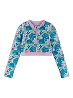 Little Girl's & 2-Piece Long-Sleeve Rashguard Swimsuit