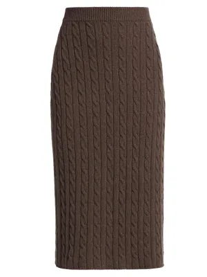 Wool-Blend Cable-Knit Midi-Skirt