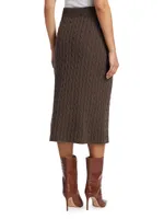 Wool-Blend Cable-Knit Midi-Skirt