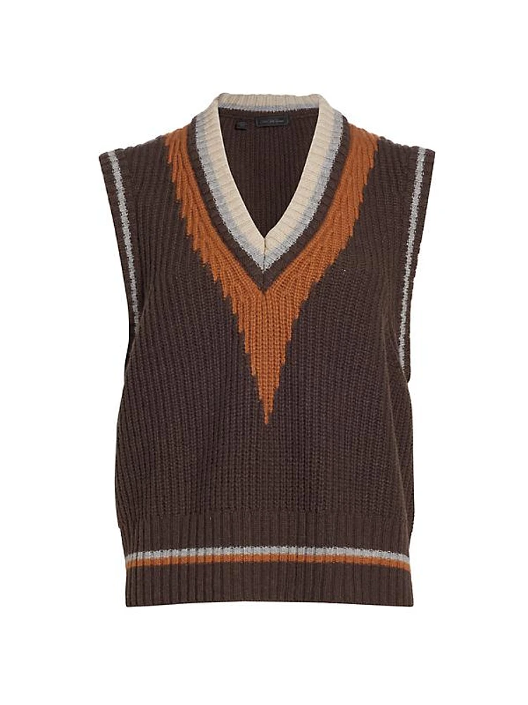 Colorblocked Wool-Blend Sweater Vest