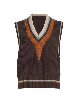 Colorblocked Wool-Blend Sweater Vest