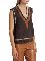 Colorblocked Wool-Blend Sweater Vest