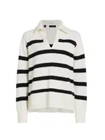 Collection Stripe Wool-Blend Polo Sweater