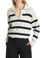 Collection Stripe Wool-Blend Polo Sweater