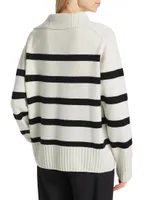 Collection Stripe Wool-Blend Polo Sweater