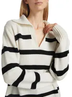 Collection Stripe Wool-Blend Polo Sweater